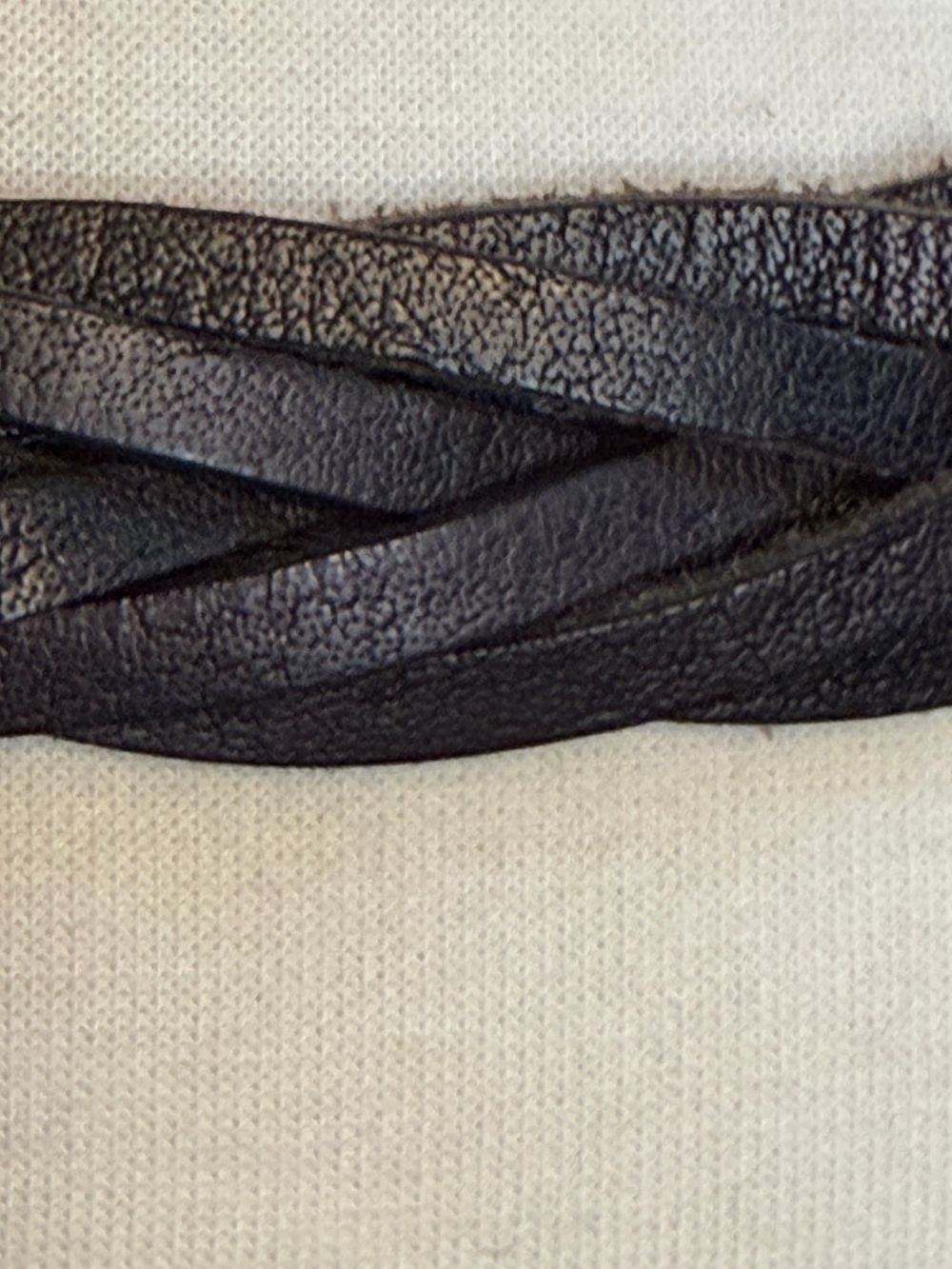 Linea Pelle Wide Black Leather Statement Adjustable Belt W/ Metal Rings Size M - Picture 6 of 16